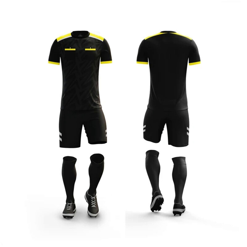 Kit kemeja sepak bola profesional 2024 pria, seragam wasit Set pendek bersaku, baju olahraga sepak bola Thailand, pakaian olahraga wasit hakim