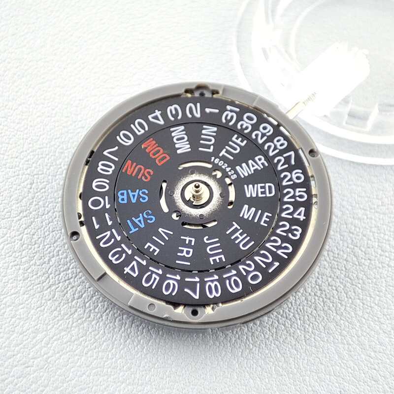 Механические часы NH36/NH36A с автоматическим механизмом, часовая корона на 4,2 часов, черный календарь, английская дата, неделя, часовые механические запасные части