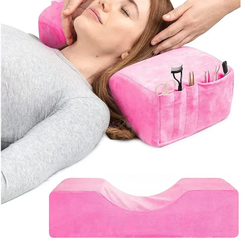 Almohada profesional para extensión de pestañas, cojín de espuma para el cuello, soporte suave para maquillaje