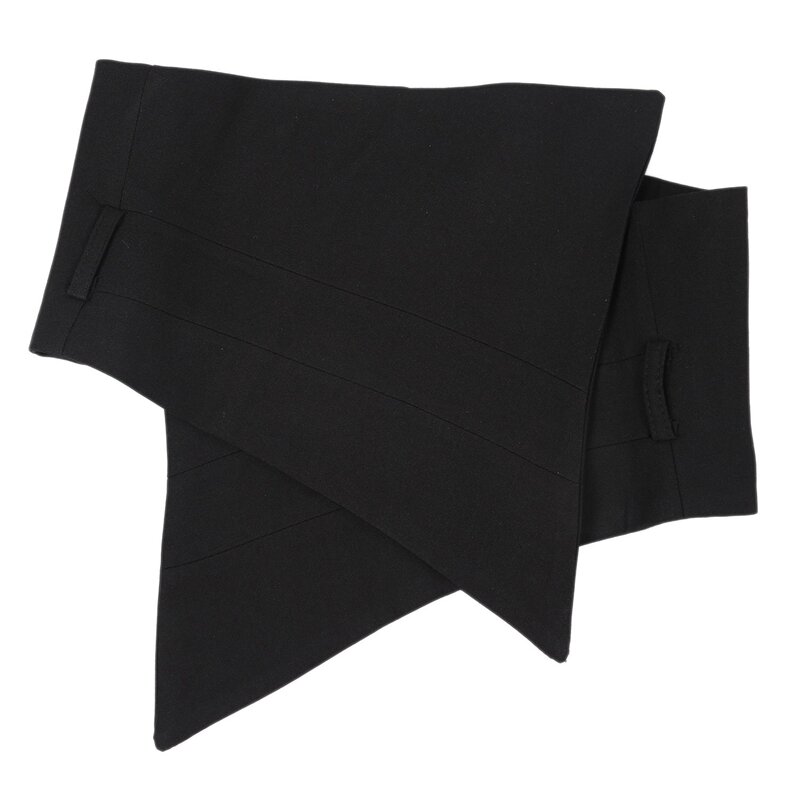 Cinturón ancho asimétrico de tela negra para mujer, cinturón ancho con lazo, tendencia de moda, combina con todo, Otoño e Invierno