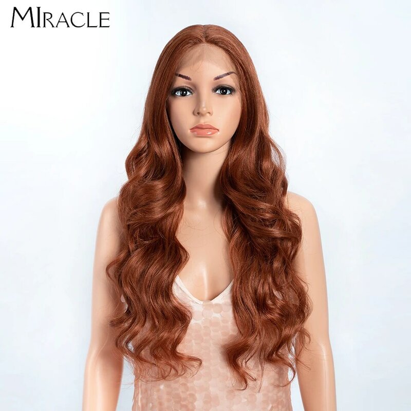 Miracle Body Wave Synthetische Lace Front Pruik Voor Vrouwen Ombre Blonde Pruik 26 Inch Lace Pruik Cosplay Pruik Hoge Temperatuur Nep Haar