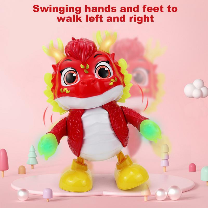 Electric Dancing Dragon Toys Cartoon Educational Toy Dragon Dancing Toys Dragon Themed Lighting Swing Music Ornament For Kids