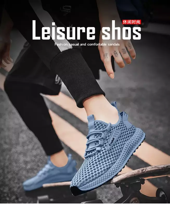 2024 Summer New Large Size Men's Shoes Fashion Mesh Hollowed Out Breathable Casual Sneakers Shoes for Men Zapatillas De Deporte