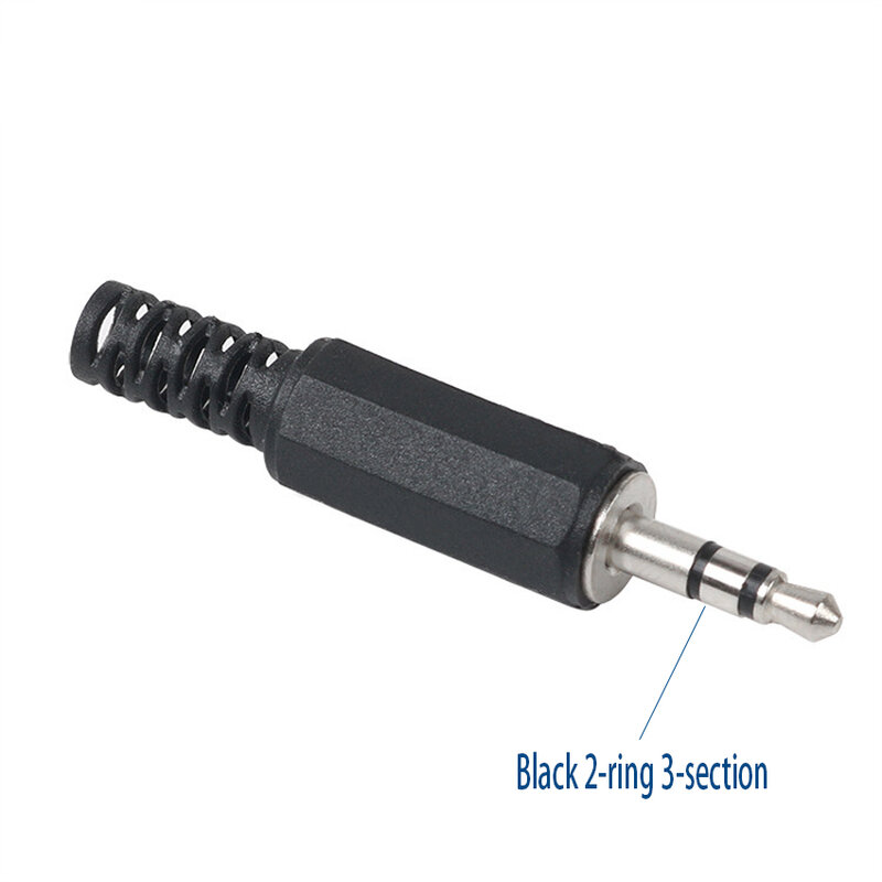 Adattatore Jack Audio maschio da 3.5mm 1/8 "connettore Mono/Stereo per cuffie connettore a spina a 2/3.5 poli da 3/4mm nero