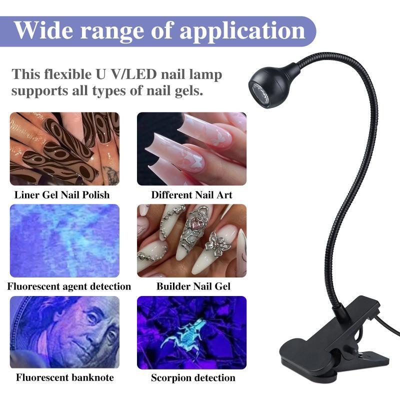 Nail Drying Lamp with Clip Uv Led Nail Dryer for Manicure Fast Curing Gel Nail Polish Professional Nail Lamp Machine Salon Tools