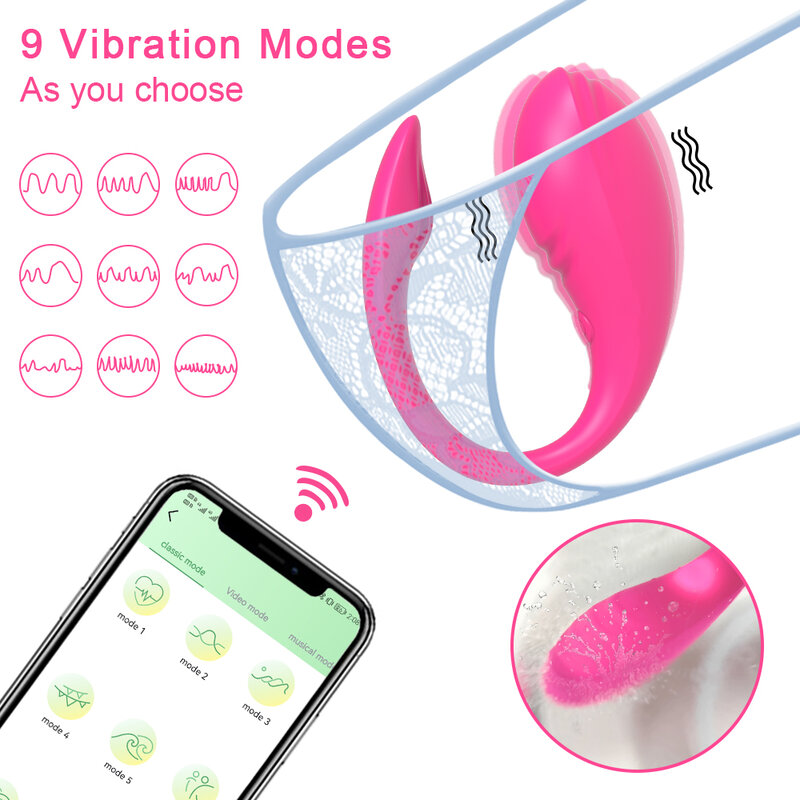 Ovo vibratório sem fio para mulheres, vibrador Bluetooth, calcinha de controle remoto APP, brinquedo do sexo feminino, loja de adultos