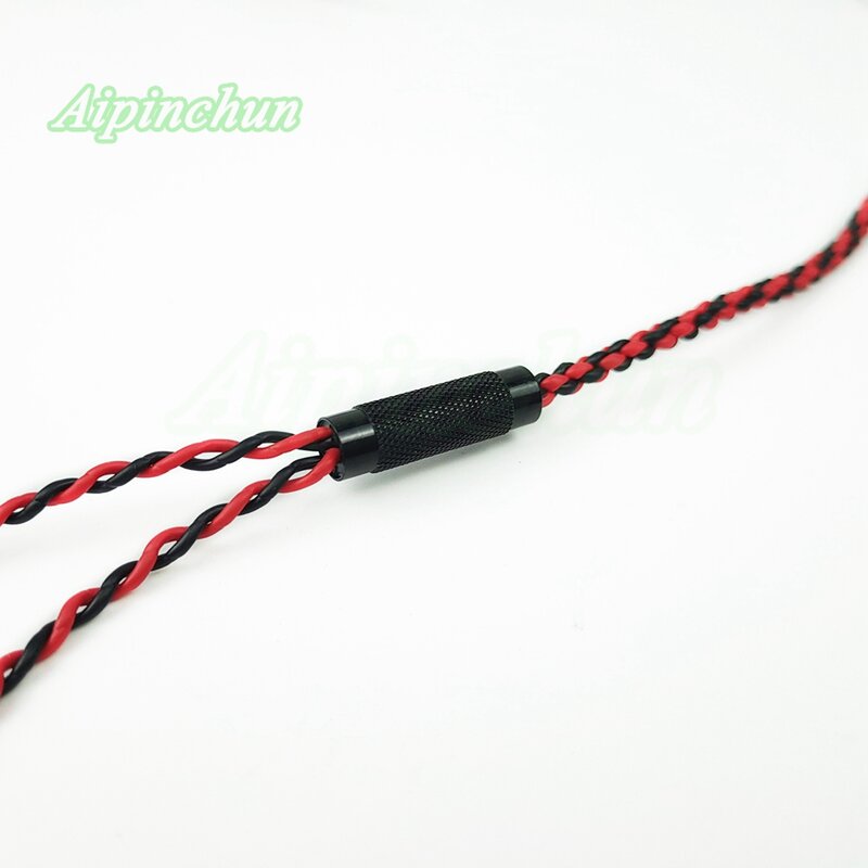 3.5mm 3-Pole typ linii Jack DIY OCC rdzeń z drutu TPE kabel do słuchawek wymiana naprawa dla słuchawek czerwony i czarny kolor