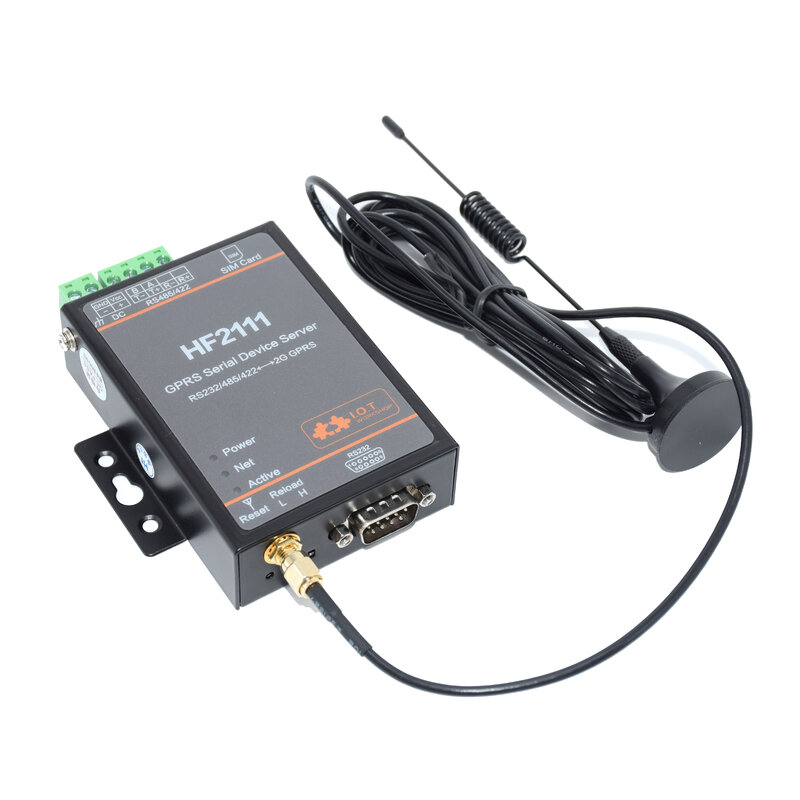 Port seri RS232 RS485 RS422 ke 2G GPRS GSM Converter Server HF2111 mendukung Modbus