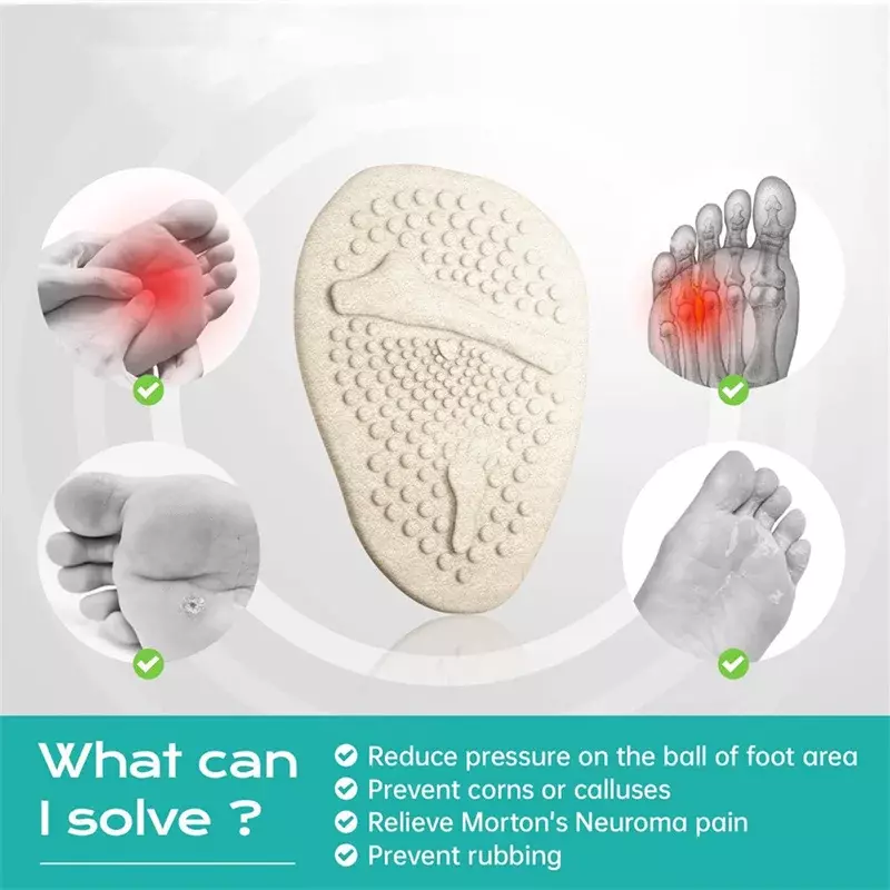 Não-Slip auto-adesivo Silicone Gel antepé Pads, inserções ortopédicas, reduzir a pressão, adesivo macio e elástico, Almofada do pé, Cuidado