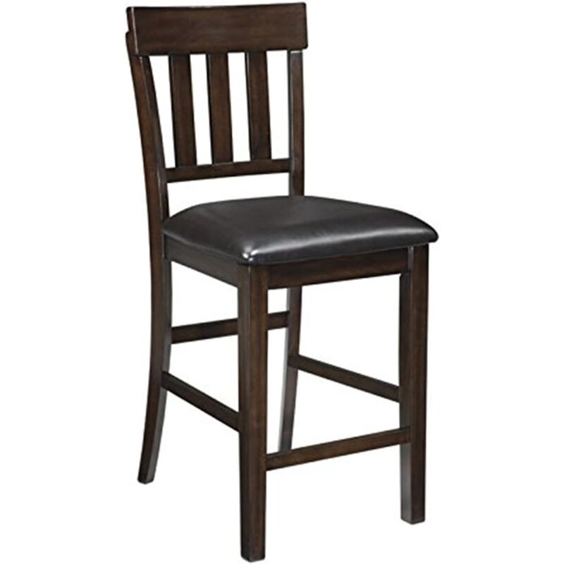 Haddigan 24" Counter Height Upholstered Barstool 2 Count, Dark Brown