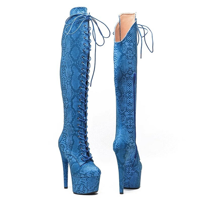 Auman Ale New 17CM/7inches PU Upper Sexy Exotic High Heel Platform Party Women Boots Nightclubs Pole Dance Shoes 200