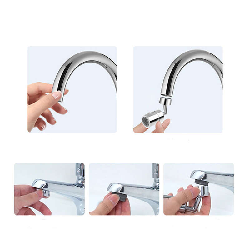 Universal Multifunctional 720 Rotatable Faucet Extender Sprayer Head Two Outlet Mode Splash Filter Movable Kitchen Bathroom Tap