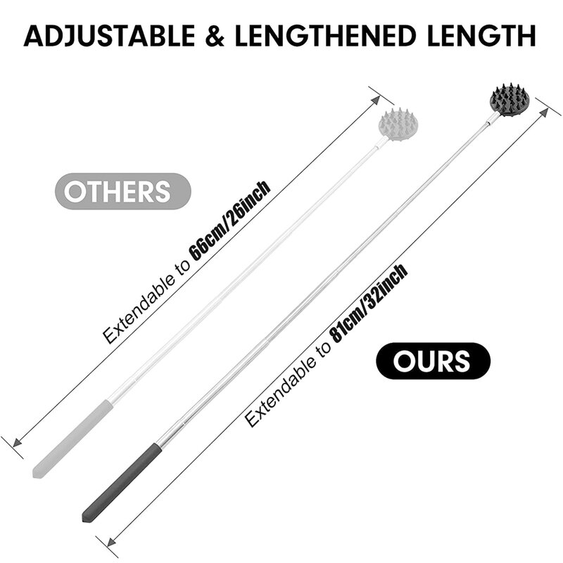 Back Scratcher for Men Women,Portable Extendable Stainless Steel Telescoping Back Scratchers Oversized and Normal Size