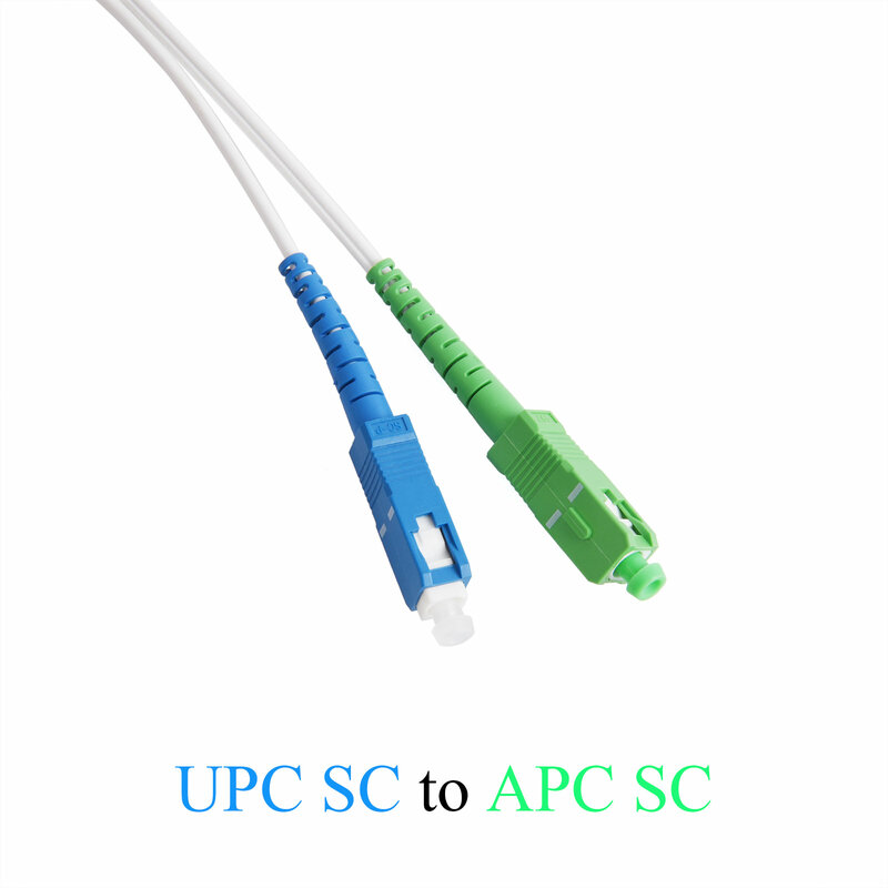 Przewód światłowodowy UPC SC do APC SC optyczny jednomodowy wewnętrzny przedłużacz Simplex konwerter Patch Cord 3M/5M/10M/15M/20M/30M