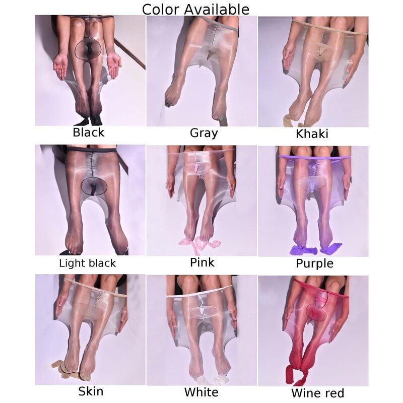 InjSock-Leggings sexy pour hommes, collants ultra-fins, brillant à l'huile, poudres, gaine, bas, sous-vêtements, nouveau