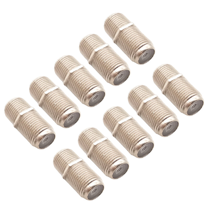 5/10pcs F Female To Female Straight-type Connector Kit 21-22mm Length RF Coaxial TV F-type Interface Zinc Alloy Low Frequency
