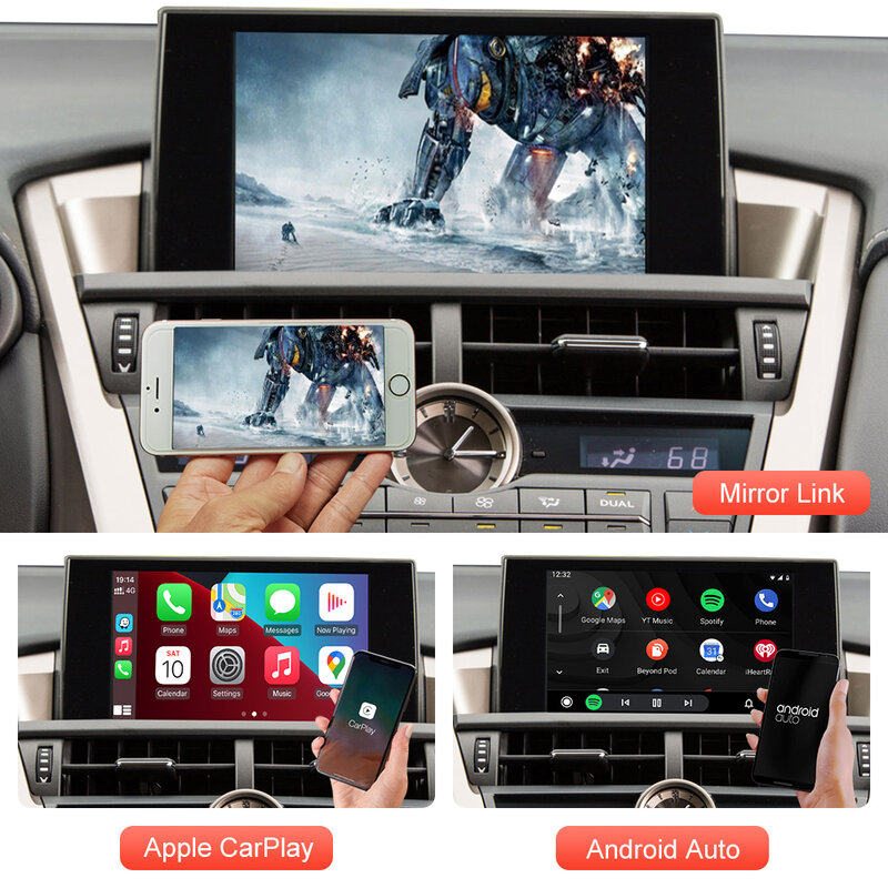 Draadloze Carplay Android Auto Voor Lexus Nx 2014-2019, Met Spiegel Link Airplay Youtube Hdmi Achteruitrijcamera Auto Spelen Functies