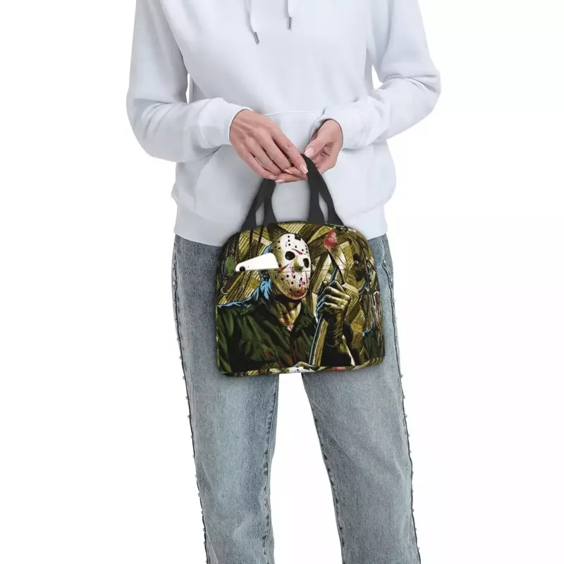 Сумка для ланча с героями фильма «Хэллоуин», портативный термо-охладитель, изолированный контейнер для бенто для женщин, детей, школьная сумка для еды