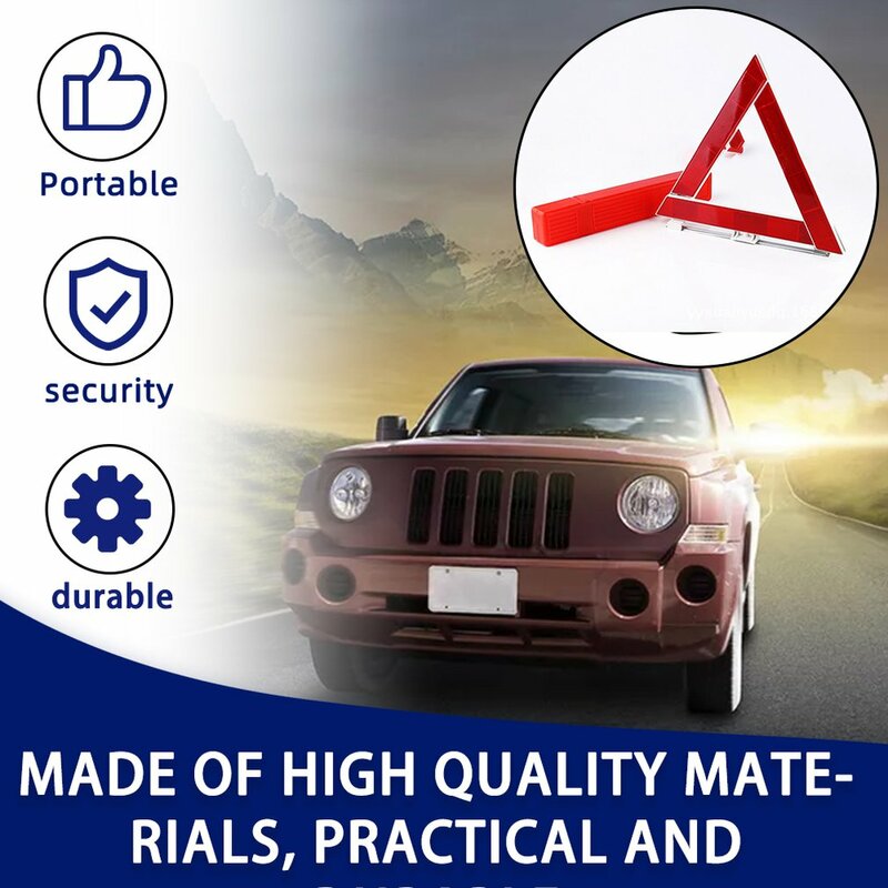 Sinal reflexivo dobrável do triângulo de advertência para a segurança rodoviária, veículo durável do carro, divisão da emergência, 28.8cm