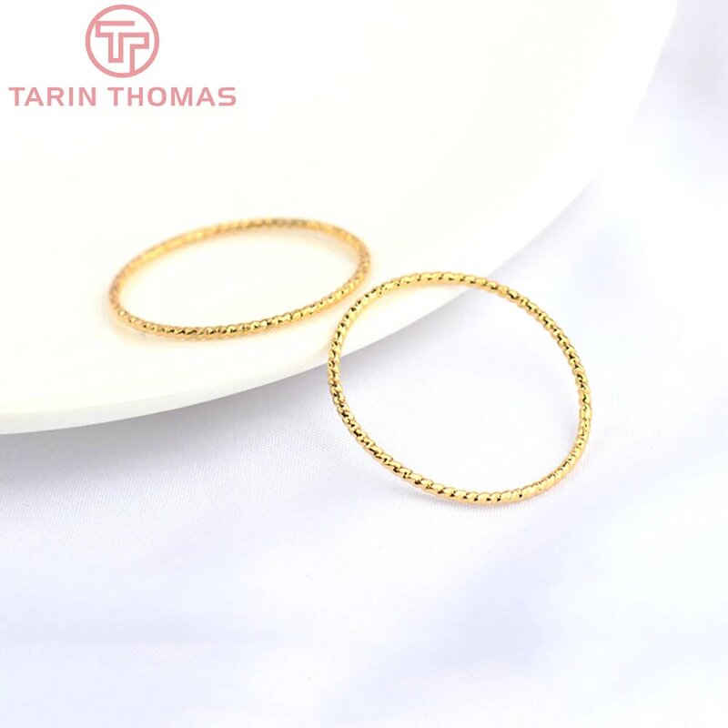 (3581)10 Buah 18MM 20MM 24K Warna Emas Kuningan Bulat Lingkaran Melompat Cincin Tertutup Kualitas Tinggi Diy Perhiasan Aksesori