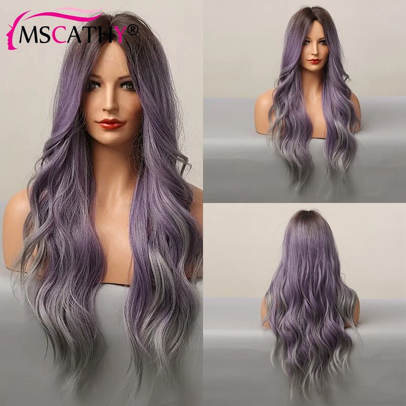 Ombre Purple Wig for Women Body Wave 13x6 HD Lace Frontal Wig Pre Plucked Brazilian Virgin Human Hair Wigs Natural Hairline