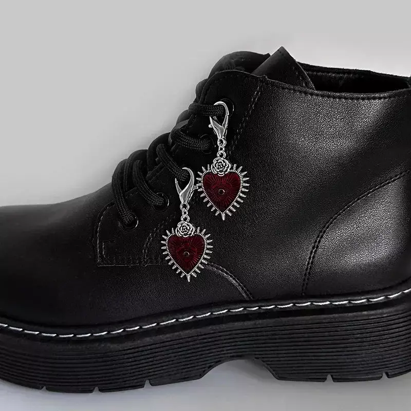 2 szt. Emaliowane kwiaty róży serca Martin buty klamry dekoracje gotyckie tureckie akcesoria do butów biżuteria na szczęście