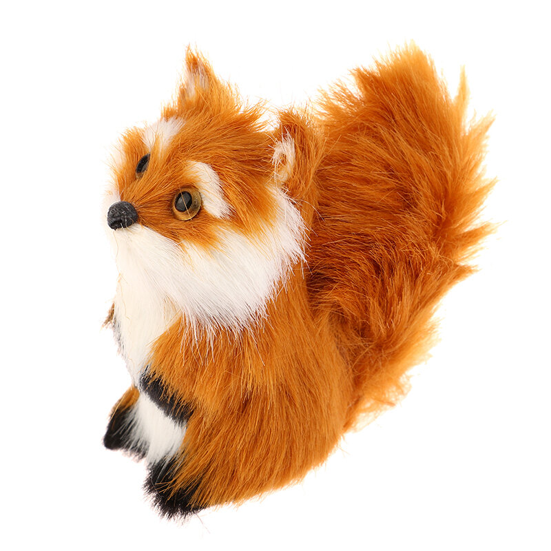 Kawaii Little Fox Ornamento Infantil Simulação Animal, Boneca de Pelúcia, Presente Pequeno, Adereços de Fotografia, Presente de Aniversário