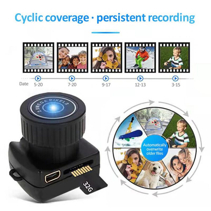 Camera Mini Nhỏ Gọn Máy ghi âm video HD di động máy quay Webcam Y2000 Camera nhỏ DV DVR an ninh bí mật thể thao bảo mẫu