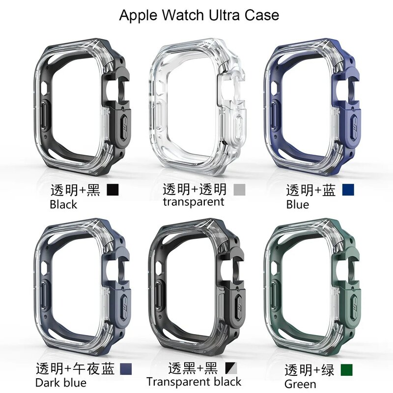 Coque en caoutchouc pour Apple Watch Ultra 2, cadre de protection, housse de pare-chocs, 49mm, 45mm, 41mm, 45mm, iWatch Series 9, 8, 7, 6, 5, 44mm, 40mm