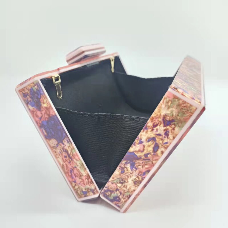Colorful Acrylic Shell Box Clutches Women Female Flap Shoulder Resin Chain Handbag Party Factory Evening Lady Girl Purse Wallet