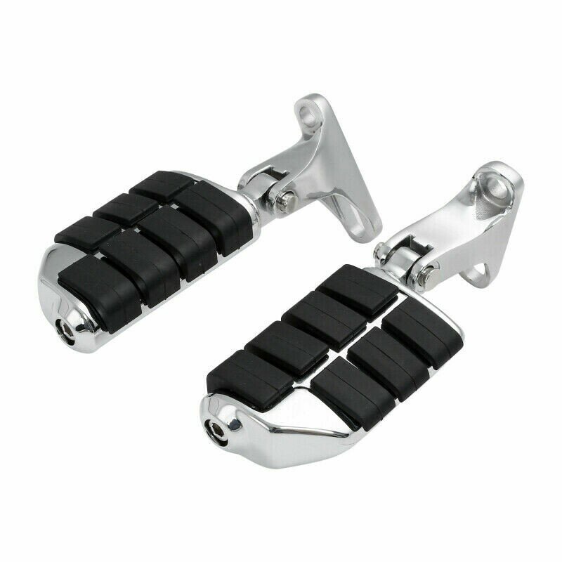 Motorcycle Rear Passenger Footpegs Pegs Mount Footrest For Harley Touring Road King Street Glide 1993-2022 2021 Black/Chrome