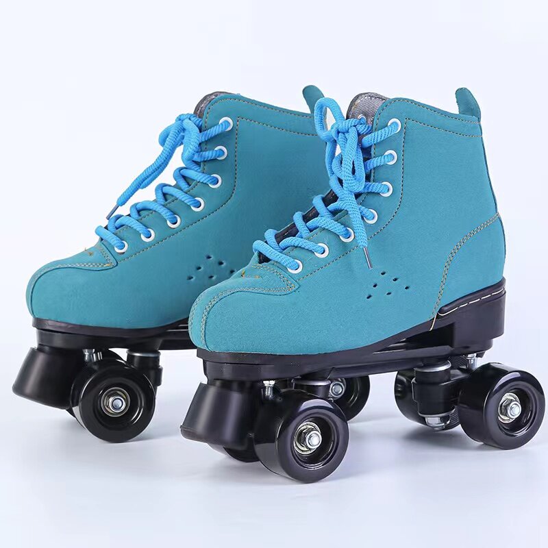 Zapatos de patín de doble fila para adultos, Patines deportivos de 4 ruedas, deslizantes en línea, zapatillas de entrenamiento, azul