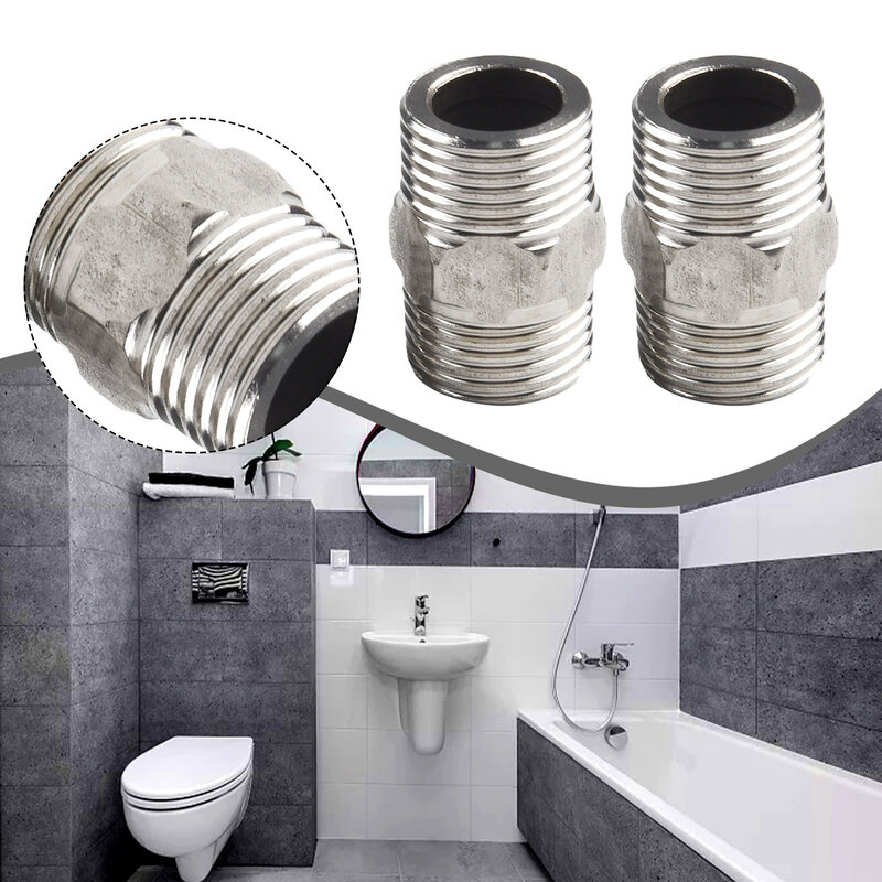 Tubo de extensión de manguera de ducha Universal, extensor de manguera de 2 piezas, hace que la manguera se extienda más larga, ampliamente utilizado en ducha de bricolaje, baño, RV, al aire libre