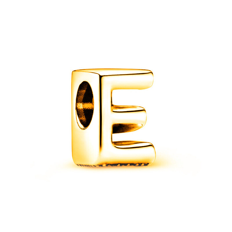 Neue goldfarbe 26 buchstaben alphabet A-Z charm perlen passen original pandora charms armband anhänger schlüssel bund frauen diy schmuck