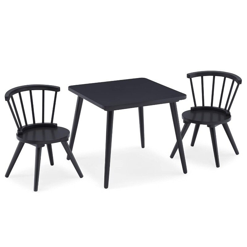 Kinder Holz Tisch Stuhl Set (2 Stühle enthalten)-ideal für Kunst handwerk, Snack-Zeit, Homes chooling, Hausaufgaben & mehr