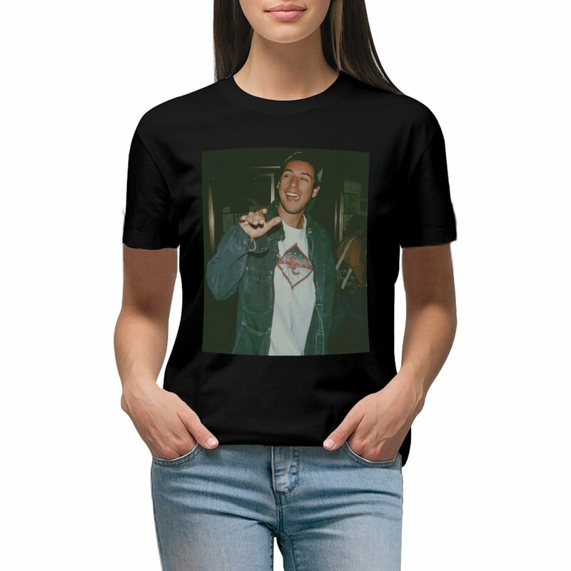 Kaus Adam Sandler Vintage wanita, atasan kaus grafis untuk wanita