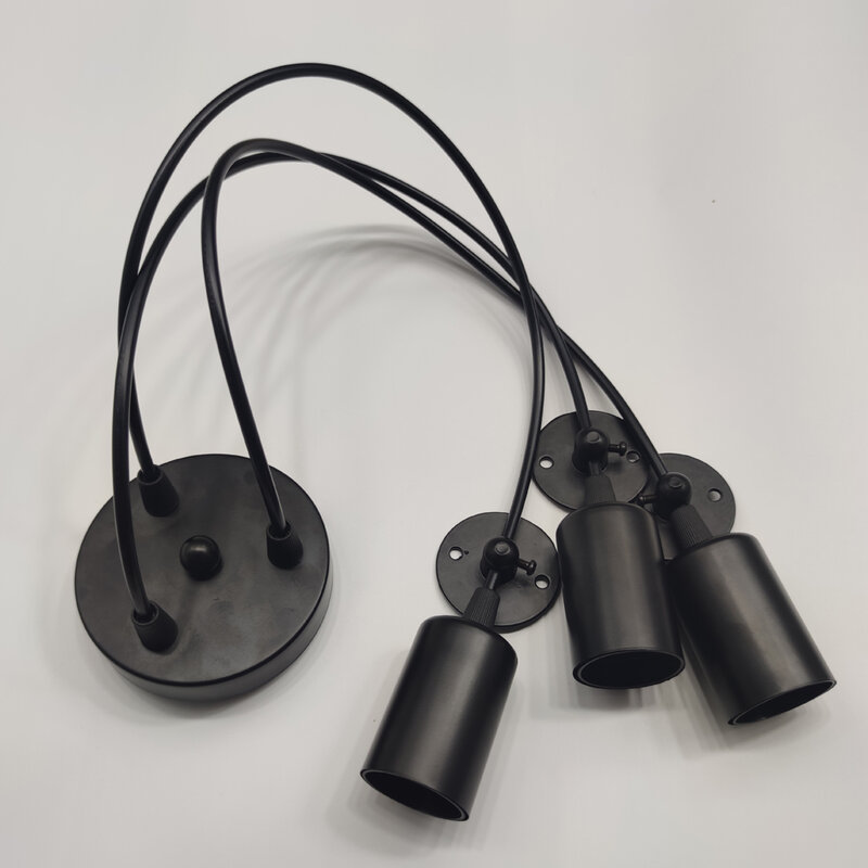 레트로 펜던트 램프 DIY 다중 램프베이스 E27 블랙 케이블 0.75mm 산업용 행잉 램프 카페 바 스파이더 펜던트 조명
