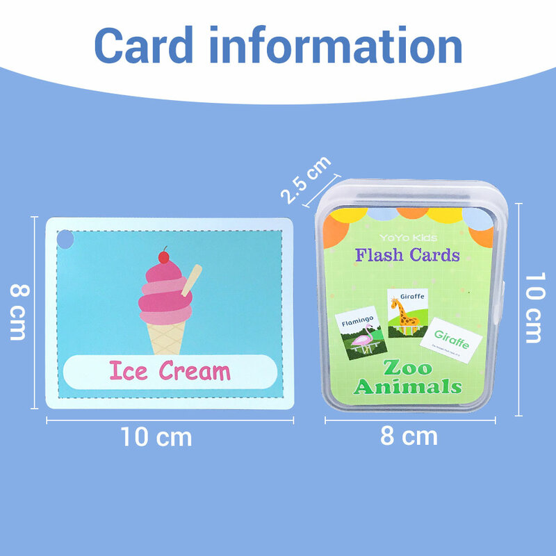 Engels Woorden Leren Flashcards Voor Kinderen 3-6 Jaar Lezen Verlichting Kaarten Educatief Speelgoed Montessori Leermiddelen