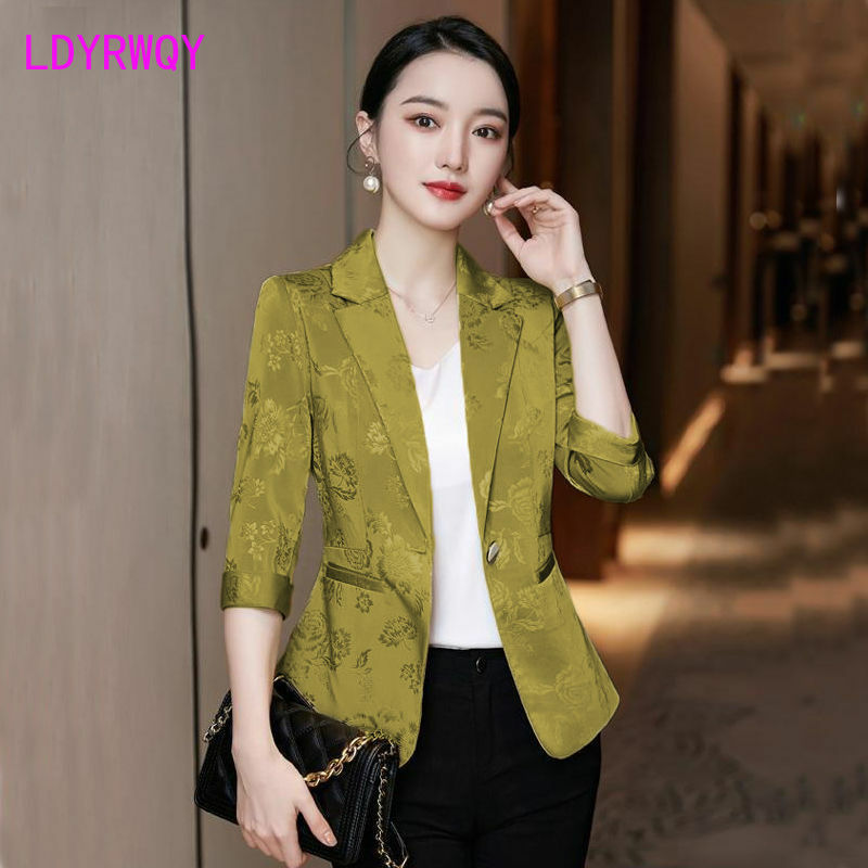 Blazer Damen neue koreanische Version schlanken Jacquard Anzug vielseitigen kleinen Anzug