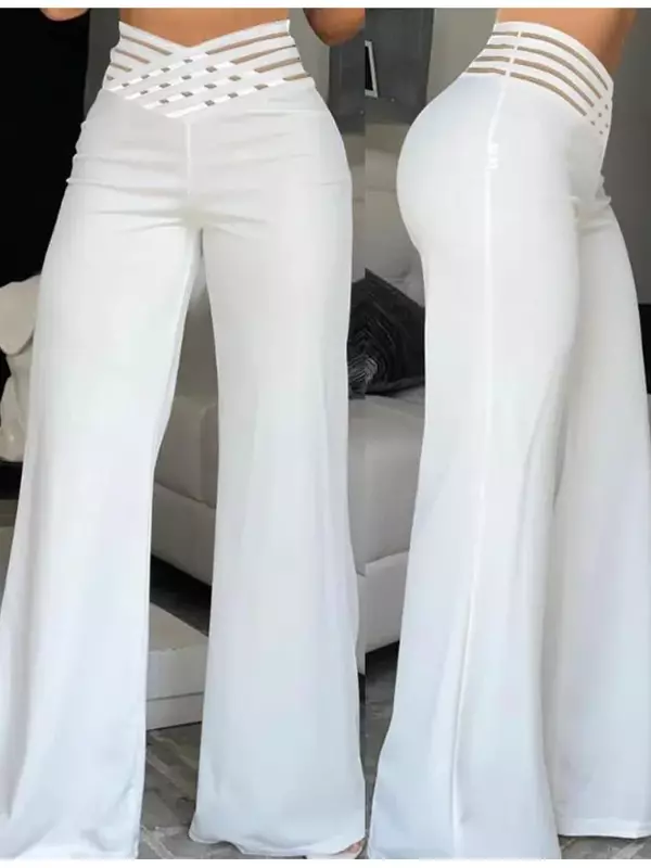 Женские брюки-клеш с завышенной талией, в стиле кэжуал