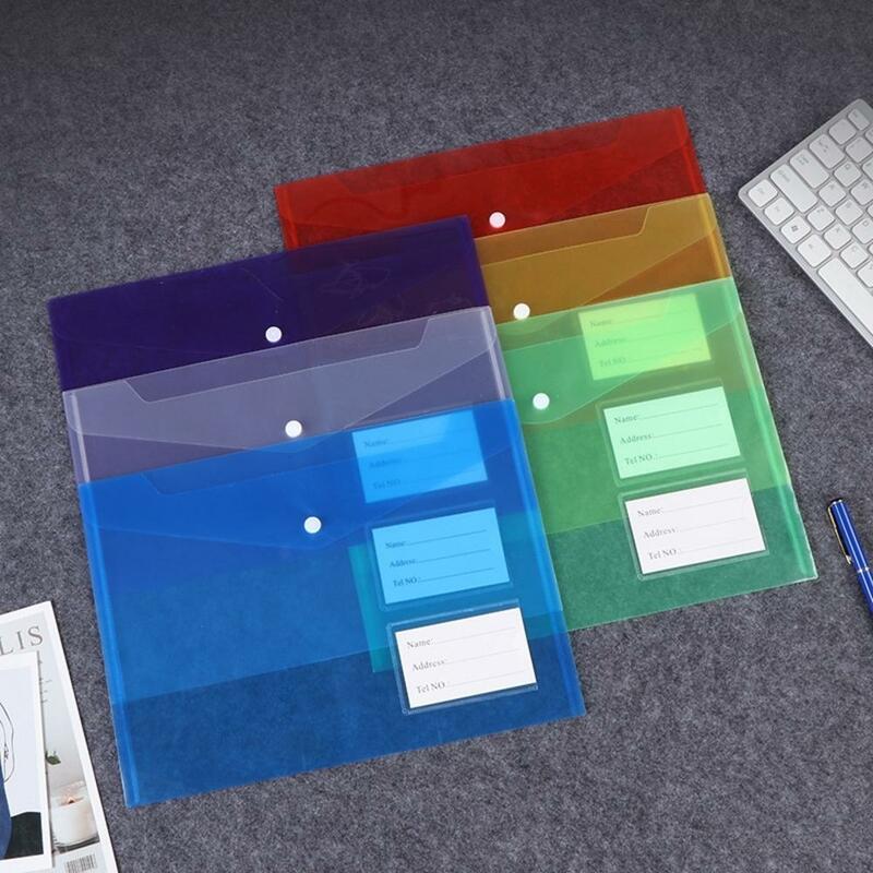 Plik PVC A4 torba kieszonkowa przezroczyste koperty Folder z przyciskami szkolne dokument biurowy Organizer etui