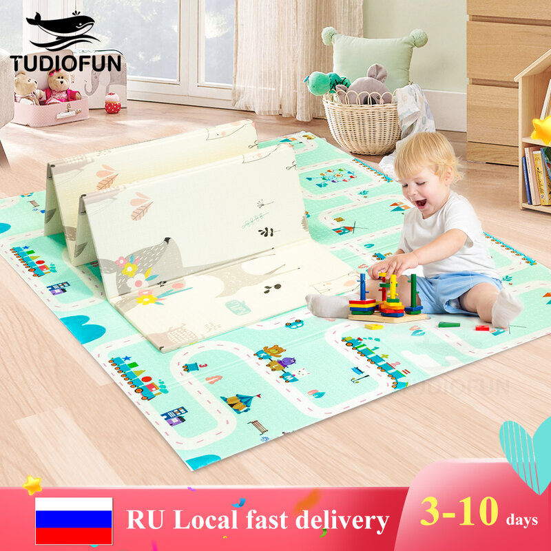 Large Size Foldable Cartoon Baby Play Mat Xpe Puzzle Children's Mat Baby Climbing Pad Kids Rug Baby Games Mats Toys For Children