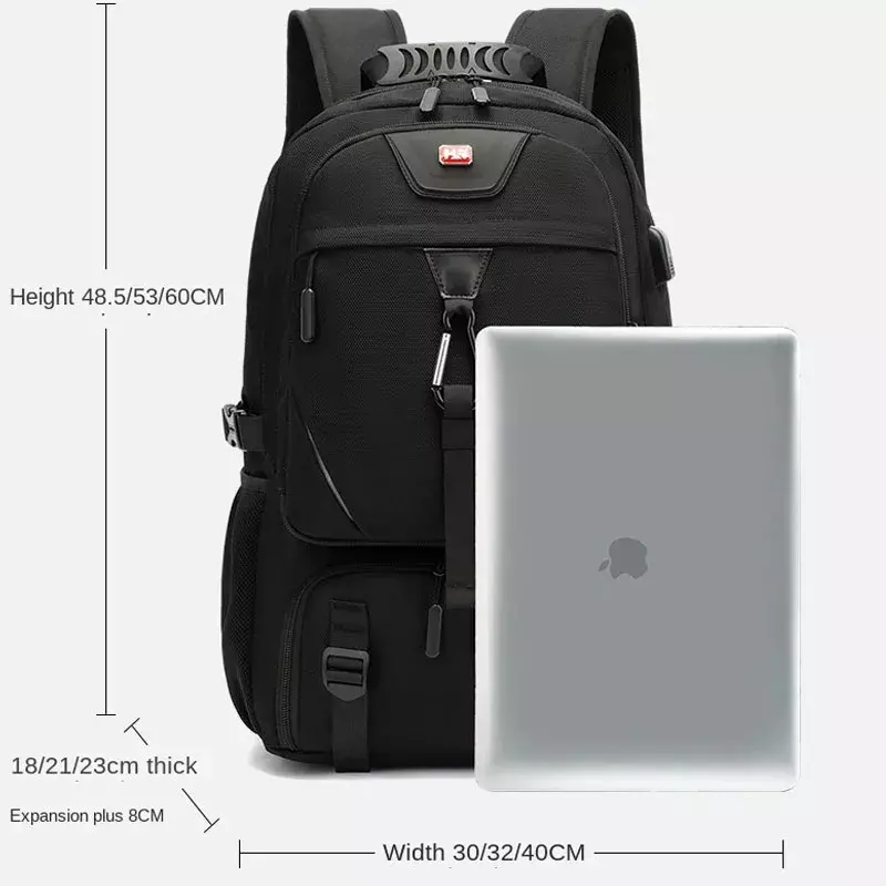 Mochila con puerto USB para hombre, bolsa de gran capacidad para deportes, senderismo, Camping, Unisex, 50L, 60L, 80L