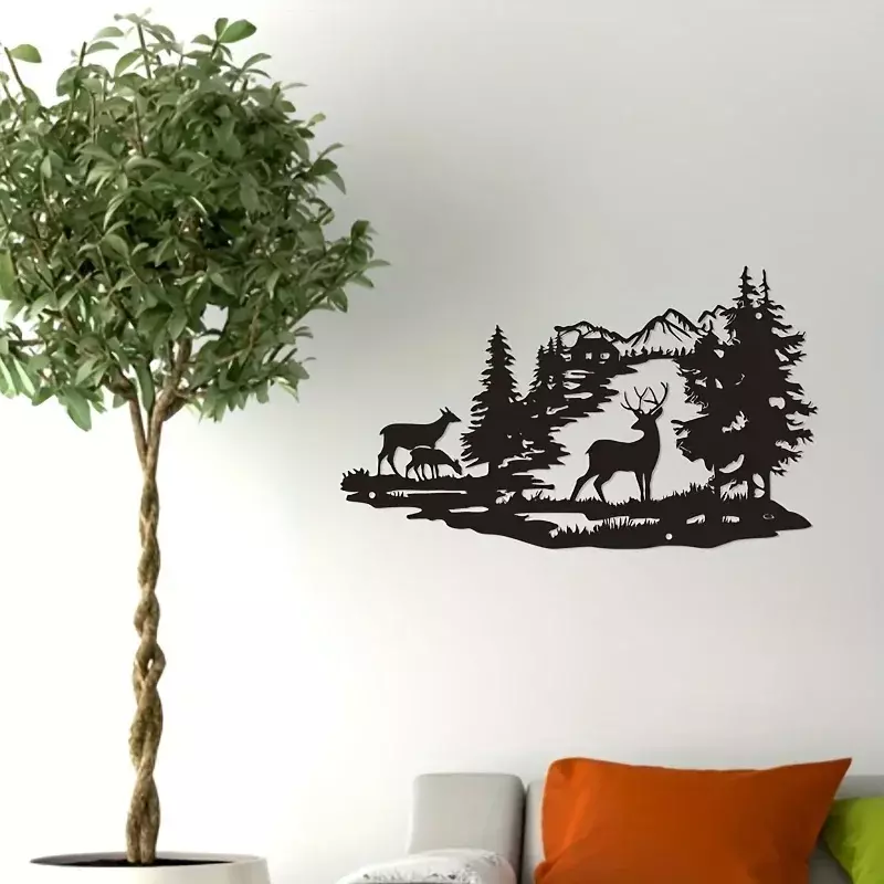 metal iron Explosions Selling Metal Crafts Wall Decoration Wrought Iron Home Decoration Deer Forest Modern Minimalist Decoration
