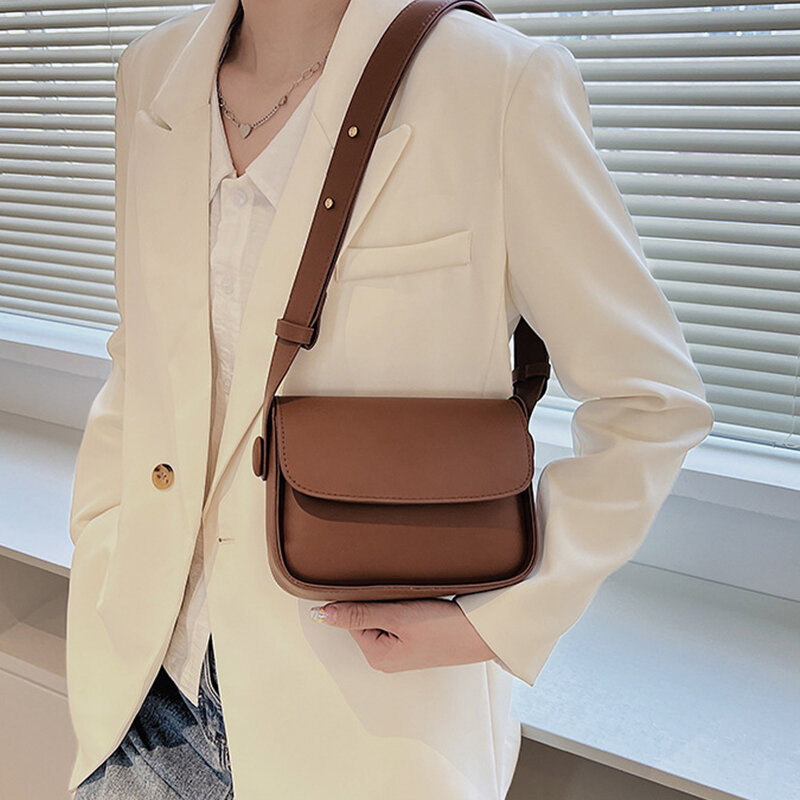 Mode Lässig Kleine Tasche für Frauen Weibliche Schulter Taschen INS Koreanische PU Leder Umhängetaschen Weiblich Vintage Haspe Platz Tasche