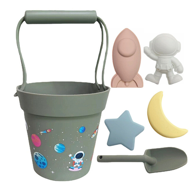 Conjunto de caixa de areia de silicone seaside jogo criativo alien moldes enviar brinquedo crianças água jogar ferramentas de banho do bebê brinquedo crianças verão praia brinquedos
