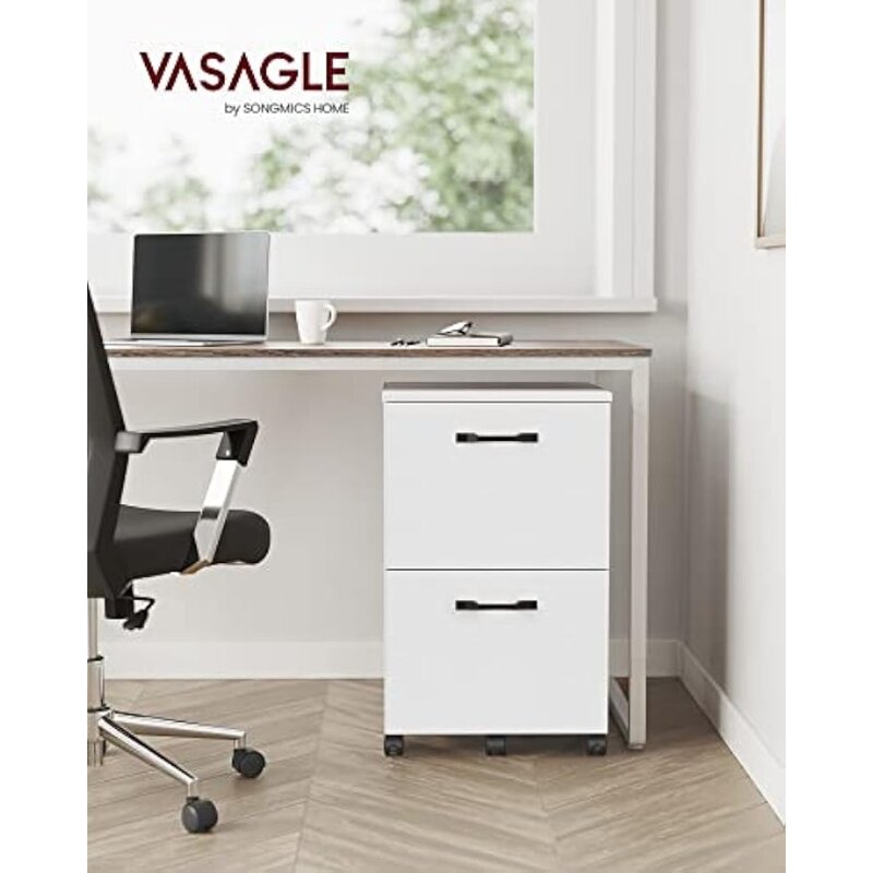 VASAGLE lemari File 2 Laci, kabinet arsip untuk kantor rumah, kabinet File bergulir kecil, dudukan Printer, A4, File ukuran huruf