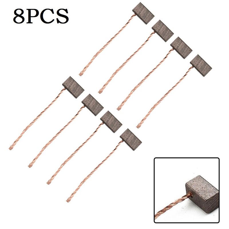 8 Pcs Carbon Brushes 6*6*10mm Replacement Parts For Blower Motor Fan Motor Windshield Wiper Motor Power Tools Accessories