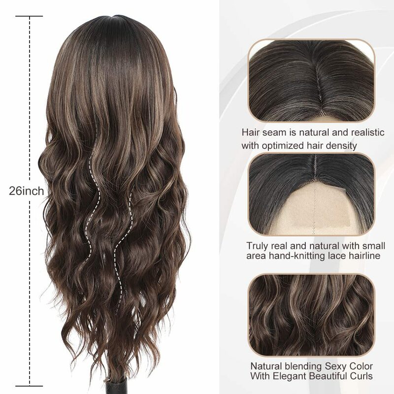 Perruques de cheveux longs bouclés ultraviolets pour femmes, dentelle frontale en fibre synthétique, ensemble complet européen et américain, grande vague