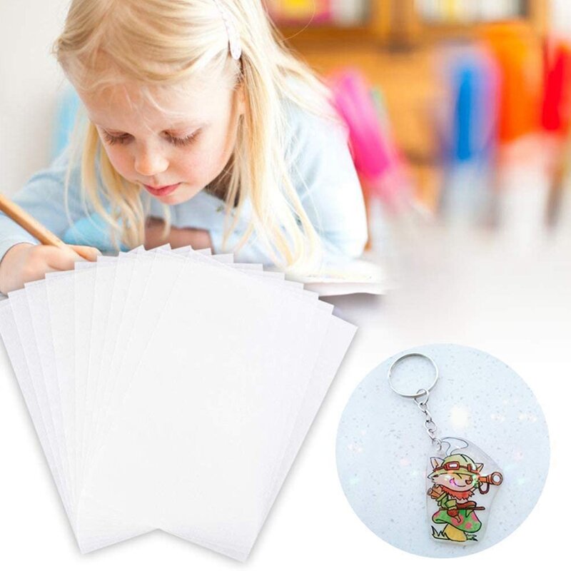 Heat Shrink Plastic Sheets Pack Accessories Include Blank Shrinky Art Film Paper 125 PCS Keychains Accessories For DIY Ornaments